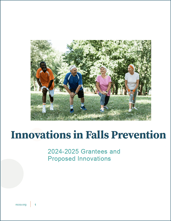 first page of Innovations in Falls Prevention Grantee Profiles report