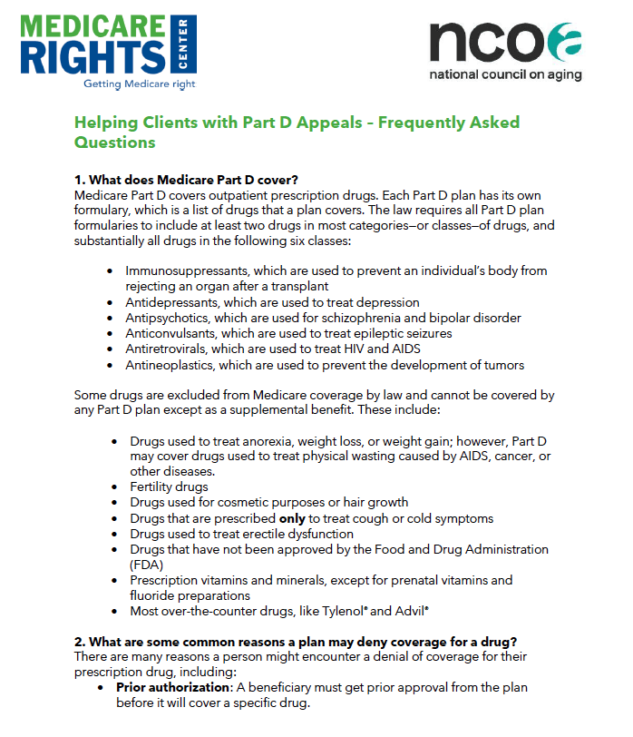 Part D Appeals FAQ