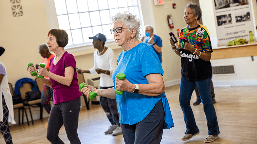 senior center exercise class