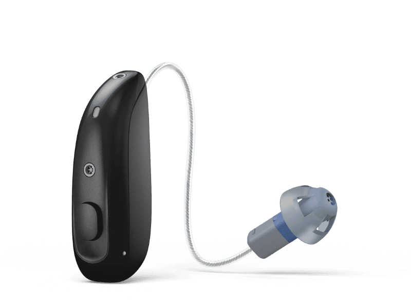 The Jabra Enhance Pro 30 MicroRIE 60s hearing aids in deep black