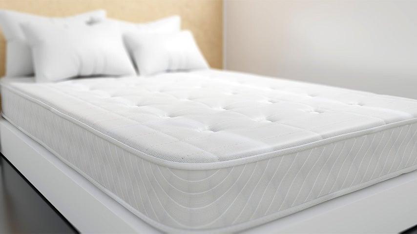 mattress and four pillows
