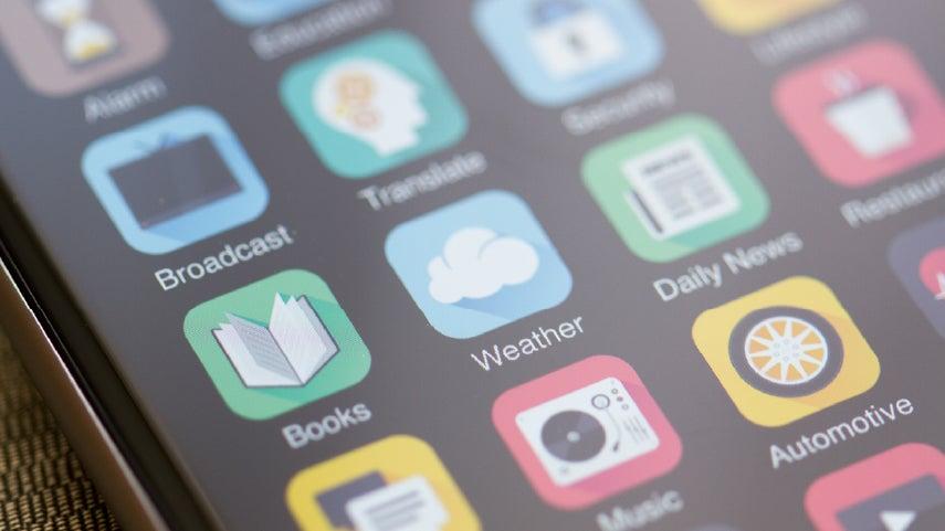 Close up shot of apps on your cell phone.