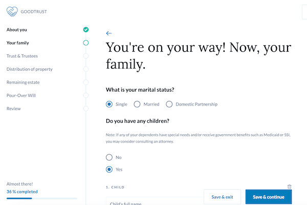 A screenshot from GoodTrust shows what it looks like to use the site