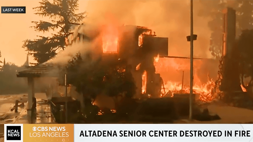 Altadena Senior Center consumed by wildfire flames