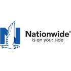 A logo for Nationwide insurance with the slogan Nationwide is On Your Side and an eagle flying