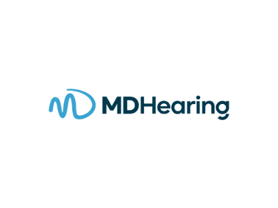 The MDHearing hearing aid logo