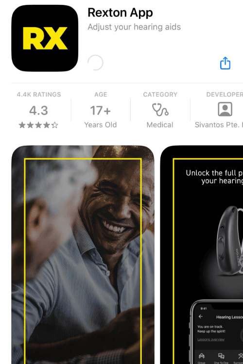 The Rexton app in the app store