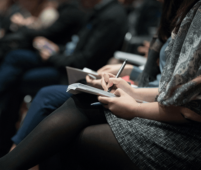 reporters taking notes