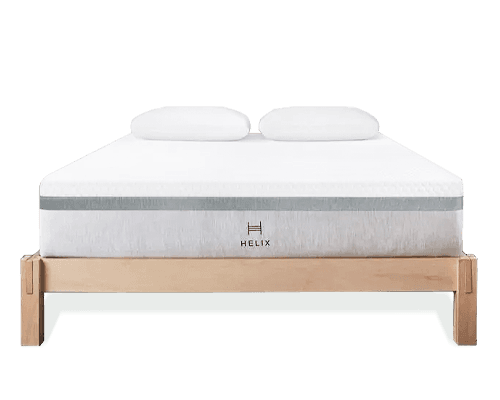 Helix Plus mattress on bed frame
