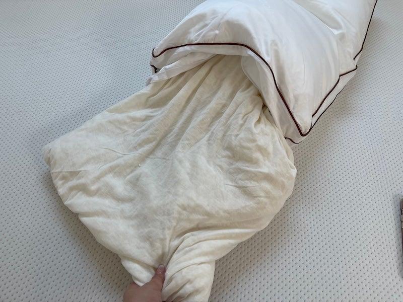 The inside of the Saatva Latex pillow